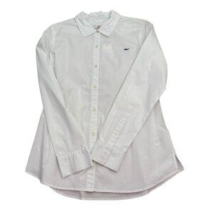 NWT Vineyard Vines Button down classic white shirt size 6 cotton blend